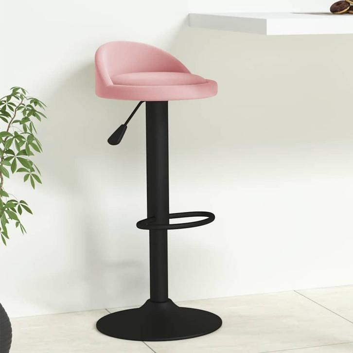 vidaXL Barkruk fluweel roze, Huis en Inrichting, Barkrukken, Nieuw, Verzenden