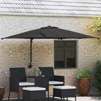 vidaXL Tuinparasol Zwart 248,5 x 247,5 x 160 cm Polyester en, Verzenden, Nieuw, 2 tot 3 meter