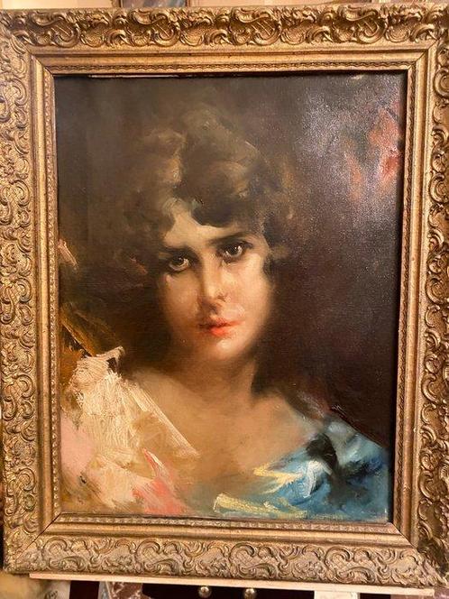Mario Pobbiati (1887-1856) - Ritratto femminile, Antiek en Kunst, Kunst | Schilderijen | Klassiek