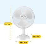 2dekans | BRASQ Tafelventilator - 30 cm - Wit - 3 snelheden, Ophalen of Verzenden, Zo goed als nieuw