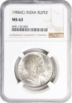 Brits India. Edward VII. 1 Rupia 1906 - NGC MS62 (Calcuta), Postzegels en Munten
