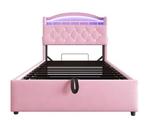 Eenpersoonsbed 90x200 cm met Fluweel, LED Verlichting en USB, Verzenden, Nieuw