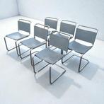 Knoll - Stoel (6) - Spoleto - Staal, leer, Lakleer - Gebogen