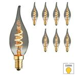 Set van 8 LED kaarslampen vlam E14 | 1.2 watt | 2200K warm, Verzenden, Nieuw, E14 (klein), Overige typen