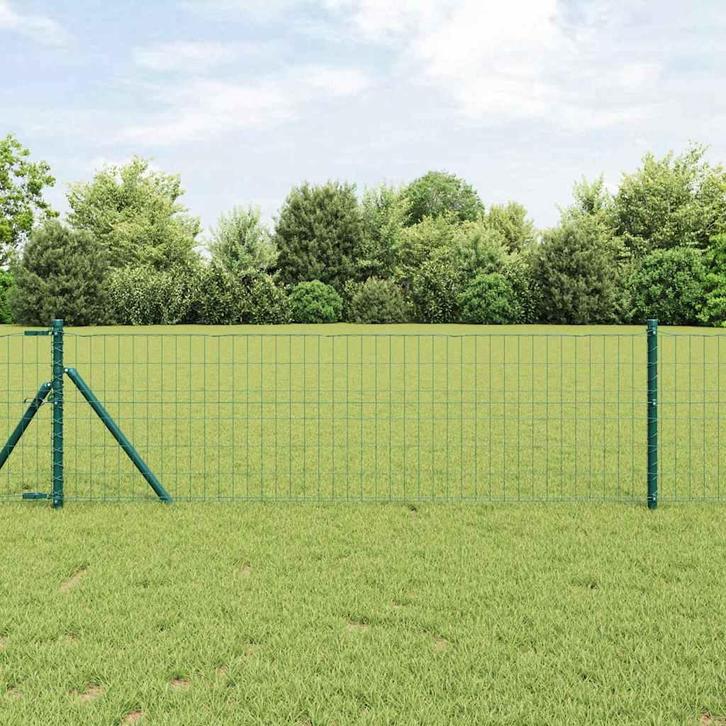 vidaXL Euro Hek Groen 0.6 x 10 m PVC-gecoat ijzer, Tuin en Terras, Schuttingen, Nieuw, IJzer, Verzenden