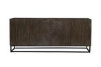 Massief dressoir ZEN CIRCLES 180cm donkerbruin mangohout 3D, Huis en Inrichting, Kasten | Dressoirs, Ophalen of Verzenden, Nieuw