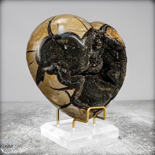 Natuurlijke Septarian Druse met Calcietkristallen Hart-, Verzamelen, Mineralen en Fossielen