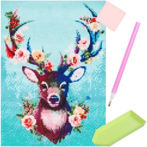 Malatec Diamond Painting Hert – Ontspan en Creëer Natuurl, Hobby en Vrije tijd, Schilderen, Nieuw, Ophalen of Verzenden