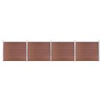 vidaXL Schuttingpanelenset 699x146 cm HKC bruin, Verzenden, Nieuw, Kunststof, 1 tot 2 meter