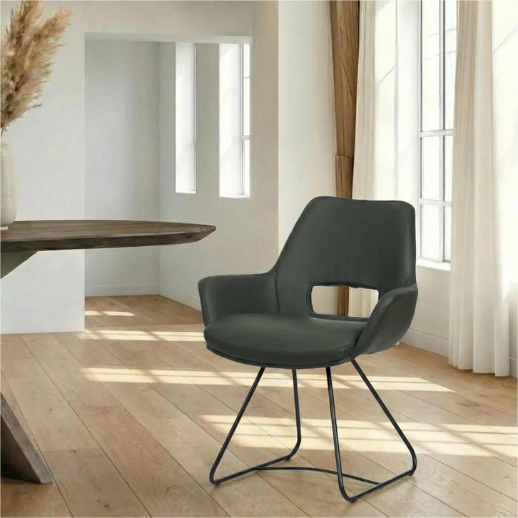 Leren eetkamerstoel Zippy - Toledo Verde (donkergroen) -, Huis en Inrichting, Stoelen, Nieuw, Leer, Ophalen of Verzenden