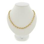 Bicolor gouden anker schakel collier | 44,5 cm, Sieraden, Tassen en Uiterlijk, Kettingen, Ophalen of Verzenden, Gebruikt, Overige kleuren