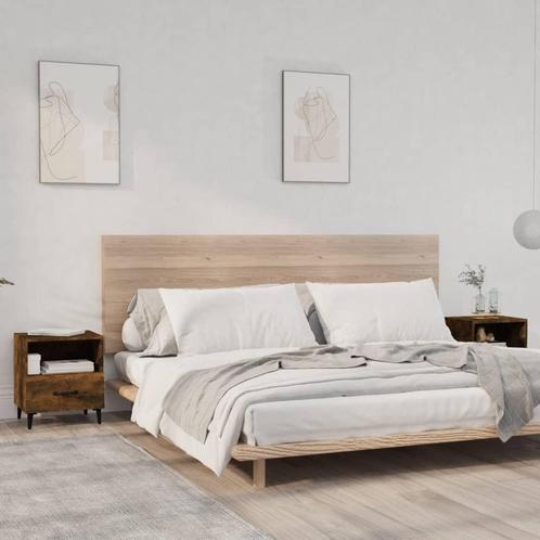 vidaXL Nachtkastjes 2 st bewerkt hout gerookt eikenkleurig, Huis en Inrichting, Slaapkamer | Nachtkastjes, Nieuw, Minder dan 45 cm