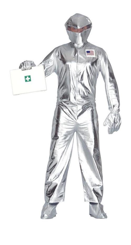 Astronauten Pak Zilver Heren, Kleding | Heren, Carnavalskleding en Feestkleding, Nieuw, Verzenden