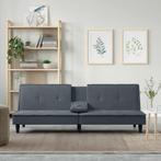 vidaXL Slaapbank met bekerhouders fluweel donkergrijs, Huis en Inrichting, Verzenden, Nieuw, Stof, 200 tot 250 cm