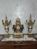 Klok - Art Deco - Emperador marmer - 1960-1970 - Triptychon, Antiek en Kunst