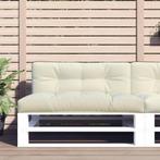 vidaXL Palletkussen 120x40x12 cm stof crèmekleurig, Huis en Inrichting, Verzenden, Nieuw