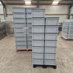 60x40x22 kunststof bak met deksel, grijs, PP, gesloten,, Ophalen of Verzenden, Gebruikt
