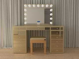 Make up Tafel Vonato, kaptafel met spiegel en kruk, hoogg, Huis en Inrichting, Tafels | Kaptafels