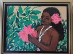Lars Norrman (1915-1979) - Tahiti, mujer con flores