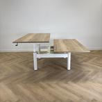 Gispen duo slingerbureau, 160x80 cm, natuur eiken - wit, Huis en Inrichting, Bureaus, Ophalen of Verzenden, Gebruikt, Bureau