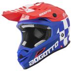 Bogotto V328 Xadrez Carbon Blauw Rood Wit Crosshelm, XS, Nieuw met kaartje, Overige merken, Heren
