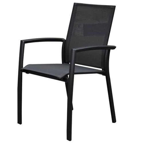 Malaga dining tuinstoel stapelbaar antraciet aluminium, Tuin en Terras, Tuinstoelen, Nieuw, Ophalen of Verzenden