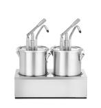 Hendi Sausdispenserset | RVS | 2x 5L | Portie 35ml | Incl. H, Ophalen of Verzenden, Nieuw in verpakking