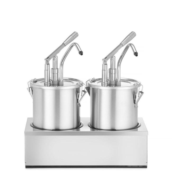 Hendi Sausdispenserset | RVS | 2x 5L | Portie 35ml | Incl. H, Zakelijke goederen, Horeca | Keukenapparatuur, Nieuw in verpakking
