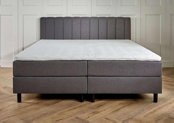 ACTIE! Boxspring Lugano 140 200 Antraciet, Huis en Inrichting, Slaapkamer | Boxsprings, 140 cm, 200 cm, Grijs, Twijfelaar, Nieuw