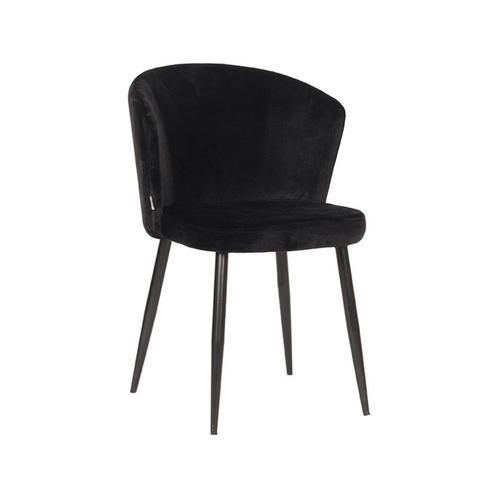 LABEL51 Eetkamerstoel Wave - Zwart - Fluweel, Huis en Inrichting, Stoelen, Nieuw, Ophalen of Verzenden