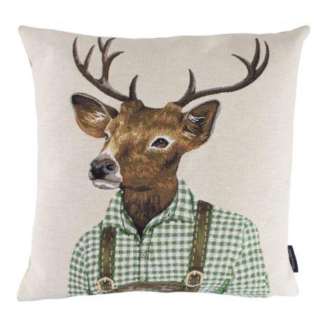 gobelin kussen tiroler hert groen 45x45cm, Huis en Inrichting, Woonaccessoires | Overige, Verzenden