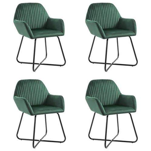 vidaXL Eetkamerstoelen 4 st fluweel groen, Huis en Inrichting, Stoelen, Nieuw, Verzenden