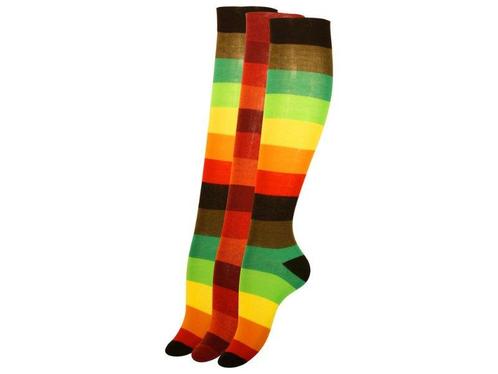 3 paar Dames kniekousen - Gestreepte kousen - Kleurrijk, Kleding | Dames, Sokken en Kousen, Verzenden