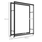 TRUUSK Brandhoutrek 120 X 32 X 151 Cm Brandhoutrek Met Wiele, Verzenden, Nieuw