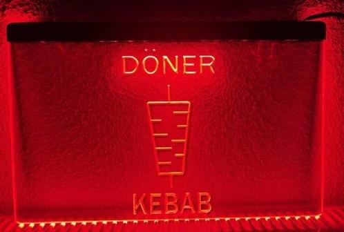 Doner kebab snackbar neon bord lamp LED verlichting reclame, Verzamelen, Merken en Reclamevoorwerpen, Nieuw, Verzenden