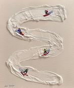 Juli Lampe (1980) - Snowy ski Lovers., Antiek en Kunst, Kunst | Schilderijen | Modern