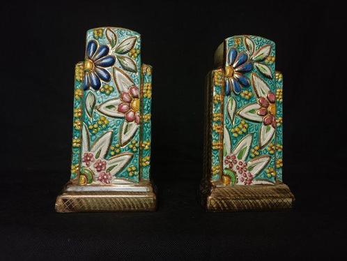 Hubert Bequet - Vaas (2) - twee vazen met meerkleurig, Antiek en Kunst, Antiek | Glas en Kristal