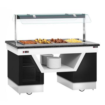 GGM Gastro | Warm buffet toonbank BELFAST - 1600mm - met | beschikbaar voor biedingen
