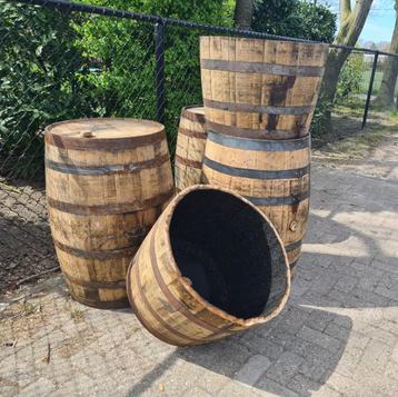 Whiskyvaten 190 L - bloembak - regenton - eikenhout - tuin beschikbaar voor biedingen