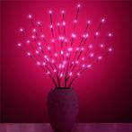 Kerst wilgentakken set - 20 LEDs - Roze, Ophalen of Verzenden, Nieuw