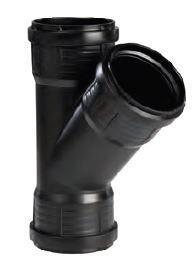 Pipelife Master3+ geluidsarm t-stuk 90x90 45gr 3xm Zwart, Doe-het-zelf en Verbouw, Buizen en Afvoer, Ophalen of Verzenden