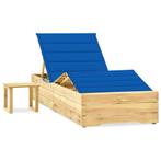 vidaXL Ligbed met tafeltje en kussen geïmpregneerd, Tuin en Terras, Verzenden, Nieuw