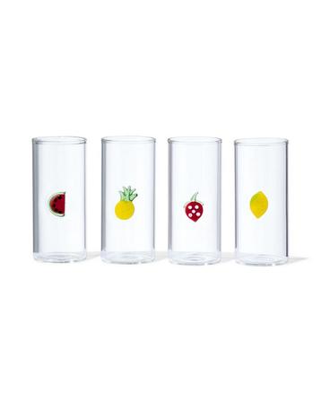 HEMA Shotglaasjes 75ml fruit - 4 stuks 6=40% / 4=20% / 2=10% beschikbaar voor biedingen