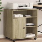 vidaXL Printerkastje met wielen 60x50x67 cm sonoma, Verzenden, Nieuw