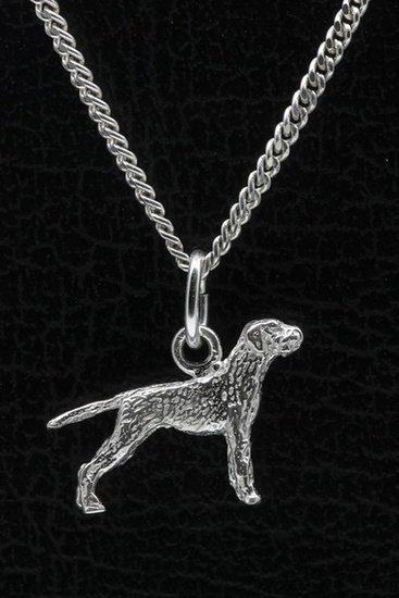 Zilveren Griffon korthals met staart ketting hanger - klein, Sieraden, Tassen en Uiterlijk, Kettinghangers, Verzenden