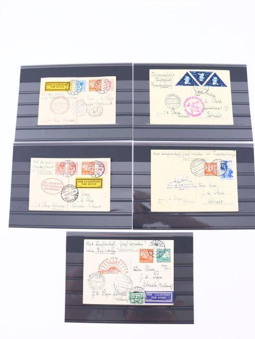 Nederland - Zeppelin - post, 5 verschillende, Postzegels en Munten, Postzegels | Nederland