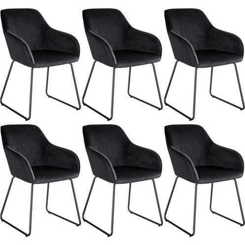 Eetkamerstoel Jeane, fluweellook, sledeonderstel - Fluweello, Huis en Inrichting, Stoelen, Verzenden