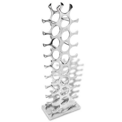 vidaXL Wijnrek 27 flessen zilverkleurig aluminium, Huis en Inrichting, Woonaccessoires | Wijnrekken, Nieuw, Verzenden