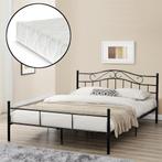 Metalen bedframe Florenz incl. matras 140x200 cm zwart, Huis en Inrichting, Slaapkamer | Bedden, Verzenden, Nieuw