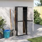 vidaXL Tuinkast 65x37x165 cm polypropeen grijs en zwart, Verzenden, Nieuw